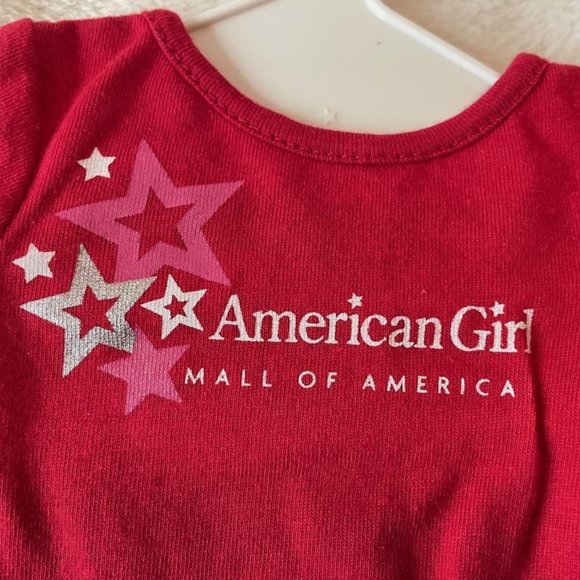 American Girl W076-MF1A 2016 Red Doll Tee Shirt Retired MALL OF AMERICA New - Picture 1 of 8